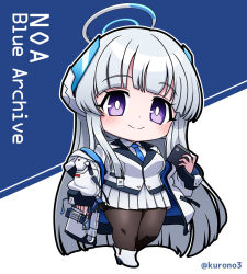 Rule 34 | 1girl, blue archive, chibi, english text, full body, halo, kurono, noa (blue archive), school uniform, solo, standing