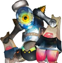 Rule 34 | alternate costume, artist request, chaos online, cyclops, kobu (chaos online), looking at viewer, no humans, non-humanoid robot, official art, one-eyed, posi (chaos online), rino (chaos online), robot, solo, transparent background