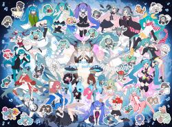 Rule 34 | 1000-nen ikiteru (vocaloid), 6+girls, :d, absurdres, ahoge, ai kotoba (vocaloid), anti the infinite holic (vocaloid), arifureta sekai seifuku (vocaloid), bad end night (vocaloid), black dress, black footwear, black jacket, black ribbon, black skirt, black sleeves, black thighhighs, blue hair, blue necktie, blue pantyhose, blue shirt, blue star (vocaloid), bow, brand new day (vocaloid), capelet, character name, chibi, clock lock works (vocaloid), closed eyes, collared shirt, crown, dance robot dance (vocaloid), darling dance (vocaloid), detached sleeves, doremifa rondo (vocaloid), dress, envy cat walk (vocaloid), everyone, facing another, floating, floating hair, food, fuinagi (huyuu mm), fur-trimmed jacket, fur trim, gradient hair, green jacket, hair bow, hair ribbon, hand up, happy birthday, hat, hatsune miku, hatsune miku happy 16th birthday -dear creators-, headset, hello/how are you (vocaloid), highres, holding, holding food, holding hands, holding vegetable, index finger raised, jacket, kamippoina (vocaloid), kimagure mercy (vocaloid), kneehighs, kunoichi demo koi ga shitai (vocaloid), loafers, lol -lots of laugh- (vocaloid), long dress, long hair, long sleeves, low twintails, mask, matryoshka (vocaloid), mini crown, miniskirt, monochro blue sky (vocaloid), mousou zei (vocaloid), mouth mask, multicolored hair, multiple girls, neck ribbon, necktie, odds &amp; ends (vocaloid), open mouth, orange (vocaloid), pantyhose, peaked cap, piano keys, pleated skirt, psi (vocaloid), purple hair, purple shirt, red capelet, red ribbon, red scarf, ren&#039;ai saiban (vocaloid), ribbon, rolling girl (vocaloid), ruma (vocaloid), scarf, sekiranun graffiti (vocaloid), shinkai shoujo (vocaloid), shirt, shoes, skirt, sleeveless, sleeveless shirt, smile, socks, song request, songover, space, spica (vocaloid), spring onion, star (sky), striped clothes, striped scarf, tell your world (vocaloid), the beast (vocaloid), thighhighs, tondemo wonders (vocaloid), translated, twintails, vampire (vocaloid), vegetable, very long hair, vocaloid, vocaloid append, white shirt, wonderland to hitsuji no uta (vocaloid), wrist ribbon, yaminabe (vocaloid), yellow bow, zettai ryouiki
