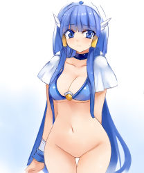 Rule 34 | 10s, 1girl, aoki reika, bad id, bad pixiv id, blue background, blue eyes, blue hair, bottomless, bra, breasts, choker, cleavage, collarbone, cure beauty, hair tubes, large breasts, long hair, looking at viewer, navel, no pussy, precure, simple background, smile precure!, solo, sweatdrop, tiara, two-tone background, underwear, very long hair, white background, yostxxx