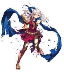 Rule 34 | 1girl, fire emblem, fire emblem: radiant dawn, fire emblem heroes, full body, highres, injury, long hair, micaiah (fire emblem), nintendo, official art, pantyhose, ryona, silver hair, solo, torn clothes, torn pantyhose, transparent background