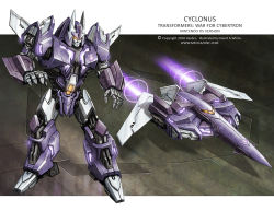 Rule 34 | 1boy, aircraft, airplane, artist name, character name, commentary, concept art, cyclonus, decepticon, english commentary, fighter jet, flying, glowing, glowing eyes, insignia, jet, looking down, mecha, mecha-zone, military, military vehicle, official art, open hands, robot, science fiction, transformers, transformers: war for cybertron, vehicle focus, yellow eyes