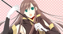Rule 34 | 00s, 1girl, brown hair, gloves, green eyes, kanae (aab), long hair, solo, tales of (series), tales of the abyss, tear grants