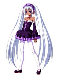 Rule 34 | 1girl, absurdres, bare shoulders, breasts, dark-skinned female, dark skin, detached sleeves, dress, fingerless gloves, flat chest, full body, gloves, goth fashion, gothic lolita, highres, legs, lolita fashion, long hair, md5 mismatch, pantyhose, purple eyes, small breasts, solo, standing, strapless, strapless dress, transparent background, twintails, very long hair, vocaloid, white hair, white pantyhose, xai, yamine aku