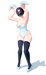 Rule 34 | 1girl, animal ears, corset, deadlock, helmet, high heels, kuban, leotard, paradox (deadlock), partially undressed, playboy bunny, rabbit ears, standing, tagme, thighhighs, valve software, wide hips