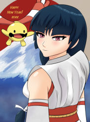 Rule 34 | 1girl, 2022, bare shoulders, black hair, chingling, commentary, creatures (company), detached sleeves, game freak, gen 4 pokemon, japanese clothes, japanese flag, kimono, long hair, md5 mismatch, miko, mount fuji, new year, nintendo, official alternate costume, pink eyes, pokemon, pokemon (creature), pokemon masters ex, sabrina (new year&#039;s 2022) (pokemon), sabrina (pokemon), self-upload, skirt, smile, thechunster