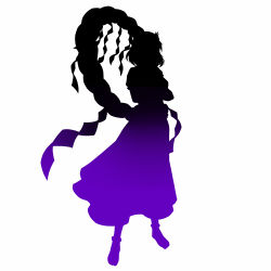Rule 34 | 1girl, bad id, bad pixiv id, female focus, full body, kokuten (weaksound), monochrome, purple theme, rope, shide, shimenawa, silhouette, simple background, solo, standing, touhou, white background, yasaka kanako
