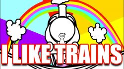 1boy asdfmovie english_text i_like_trains_kid non-web_source rainbow train