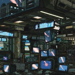 Rule 34 | animated, animated gif, beer bottle, computer, computer tower, highres, indoors, monitor, mouse (computer), no humans, original, pixel art, scenery, sign, television, waneella