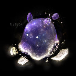 Rule 34 | animal focus, black background, blank eyes, closed mouth, cocon (cocon q), crystal, english text, gem, no humans, octopus, original, purple gemstone, purple theme, breaking, simple background, sparkle, umbrella octopus, white eyes