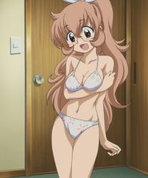 Rule 34 | 1girl, :d, alternate hairstyle, bikini, breast hold, breasts, cleavage, glasses, kodomo no jikan, long hair, navel, open mouth, oppai loli, ponytail, screencap, smile, solo, spoilers, stitched, swimsuit, third-party edit, usa mimi, very long hair