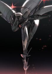 Rule 34 | armored core, armored core 6, black background, highres, ibis-series cel-240, mecha, mecha focus, no humans, riio, robot, science fiction, sparkle