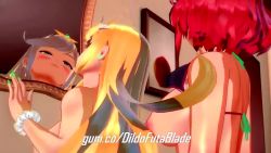 Rule 34 | 1futa, 1girl, 3d, against wall, animated, ass, blonde hair, bondsheet, breasts, cleft of venus, cum, doggystyle, ejaculation, french kiss, futa with female, futanari, kiss, koikatsu (medium), large breasts, moaning, mythra (xenoblade), nail polish, no testicles, penis, pussy, pyra (xenoblade), selfcest, sex, sex from behind, sound, straddling, upright straddle, video, xenoblade chronicles (series), xenoblade chronicles 2, yuri