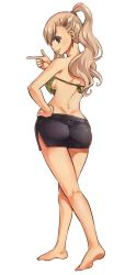 Rule 34 | 1girl, ass, blonde hair, blue eyes, breasts, earrings, eden&#039;s zero, highres, jewelry, large breasts, long hair, mashima hiro, official art, ponytail, rebecca bluegarden, sideboob, smile