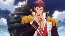 Rule 34 | 1boy, animated, animated gif, archer class (fate), beard, blue eyes, brown hair, commercial, epaulettes, facial hair, fate/grand order, fate (series), long sideburns, long sleeves, looking at viewer, male focus, military, military uniform, muscular, napoleon bonaparte (fate), pectorals, ryota-h, scar, sideburns, smile, solo, uniform