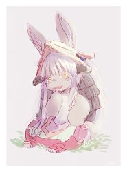 Rule 34 | 10s, artist request, rabbit, furry, made in abyss, nanachi (made in abyss), open mouth, orange eyes, purple eyes