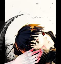 Rule 34 | 10s, 1boy, bad id, bad pixiv id, black hair, black sclera, blood, blood on face, colored sclera, hand on another&#039;s face, heterochromia, kaneki ken, mismatched sclera, open mouth, red eyes, short hair, solo focus, tokyo ghoul, translation request, yellow eyes