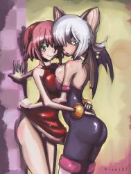 Rule 34 | 2girls, amy rose, animal ears, ass, latex, multiple girls, nezutora, personification, pink hair, pixel 07, rouge the bat, sonic (series), white hair, wings