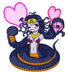 Rule 34 | 1girl, fangs, heart, monster girl, one eye closed, snake girl, solo, vennominaga the deity of poisonous snakes, wink, yu-gi-oh!, yu-gi-oh! gx