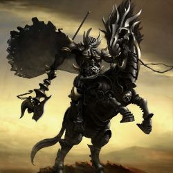 Rule 34 | 10s, 1boy, armor, axe, barding, cape, chain, commentary request, full armor, garo (series), holding, holding weapon, horse, horseback riding, kiba (garo), knight, looking at viewer, male focus, outdoors, pauldrons, riding, shoulder armor, skull, solo, suranaki, tokusatsu, weapon