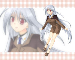 Rule 34 | 1girl, artist request, long hair, lyrical nanoha, mahou shoujo lyrical nanoha, mahou shoujo lyrical nanoha a&#039;s, military, military uniform, necktie, pencil skirt, red eyes, reinforce, silver hair, skirt, solo, uniform, very long hair, zoom layer
