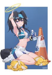 Rule 34 | absurdres, bilibili xiaolu, blue archive, hibiki (blue archive), hibiki (cheer squad) (blue archive), highres, millennium cheerleader outfit (blue archive), simple background, tagme