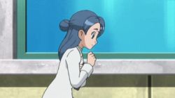 Rule 34 | 10s, 1girl, animated, animated gif, blue eyes, blue hair, blush, creatures (company), eclair (pokemon), game freak, lab coat, lowres, matching hair/eyes, nintendo, pokemon, pokemon (anime), pokemon xy, solo