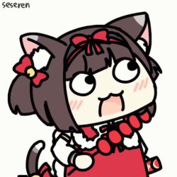 Rule 34 | 1girl, animal ears, animated, animated gif, azur lane, cat ears, cat girl, cat tail, lowres, mutsuki (azur lane), mutsuki face (azur lane), open mouth, seseren, tail