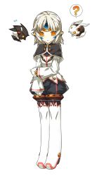 Rule 34 | 1girl, ?, another code (elsword), blouse, boots, elsword, elsword (character), eve (elsword), full body, gloves, highres, looking at viewer, moby (elsword), orange eyes, remy (elsword), ress, shirt, short hair, silver hair, solo, standing, thigh boots, thighhighs, transparent background, white footwear, white gloves, white shirt