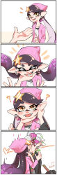 Rule 34 | + +, 2girls, 4koma, ?, artist name, beanie, black hair, blush, brown eyes, callie (splatoon), chinese commentary, comic, commentary request, cousins, ear blush, earrings, fang, fangs, female pov, food, gesture, gradient hair, green hair, grey hair, grey kimono, hair over eyes, hand on another&#039;s chin, hand on another&#039;s ear, haori, hat, hat ornament, heart, highres, incest, inkling, japanese clothes, jewelry, kimono, kiss, long hair, long sleeves, looking at viewer, madaga (animaofmoon), marie (splatoon), mole, mole under eye, multicolored hair, multiple girls, nintendo, notice lines, oil-paper umbrella, pink headwear, pink shirt, pointy ears, pov, purple hair, shirt, short hair, signature, splatoon (series), splatoon 2, squidbeak splatoon, standing, star (symbol), star hat ornament, surprised, sushi, tentacle hair, trembling, umbrella, white shirt, wide sleeves, yuri