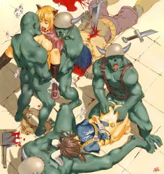 Rule 34 | 2girls, 4boys, anal, animal ears, archer (ragnarok online), armor, axe, bad end, barefoot, bdsm, blonde hair, blood, bondage, bottomless, bound, breastplate, breasts, breasts apart, broken, broken sword, broken weapon, brown hair, cat ears, censored, cum, cum in pussy, death, defeat, doggystyle, double penetration, ero guro, facial, fellatio, game over, gang rape, group sex, guro, hand on another&#039;s head, held up, helmet, hetero, impregnation, interspecies, kanda (ura-kanda), large breasts, merchant, merchant (ragnarok online), monster, mosaic censoring, multiple boys, multiple girls, multiple penetration, nipples, oral, orc, orc warrior (ragnarok online), orgy, panties, panties around leg, panty pull, penis, pussy, rabbit ears, ragnarok online, rape, sex, sex from behind, spitroast, stab, sword, swordman, swordsman (ragnarok online), thighhighs, torn clothes, underwear, vaginal, weapon, white panties