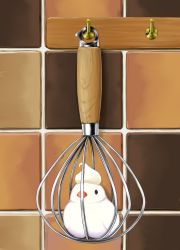 Rule 34 | animal, animal focus, bird, chick, egg beater, kitchen, lilac (p-f easy), md5 mismatch, no humans, original, tiles, wall, whisk