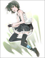 Rule 34 | 1girl, aka ume, game console, original, playing games, playstation 2, solo, thighhighs, video game, zettai ryouiki