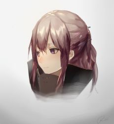 Rule 34 | 1girl, absurdres, ajirui, armor, blue eyes, blush, closed mouth, collared jacket, expressionless, girls&#039; frontline, grey background, hair between eyes, hair ornament, highres, jacket, long hair, looking away, mod3 (girls&#039; frontline), multicolored hair, one side up, pink hair, portrait, remodel (girls frontline), sidelocks, signature, simple background, solo, st ar-15 (girls&#039; frontline), st ar-15 (mod3) (girls&#039; frontline), streaked hair