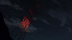Rule 34 | banishment, cloud, cloudy sky, commentary request, grass, highres, night, night sky, no humans, original, outdoors, scenery, sketch, sky, transmission tower
