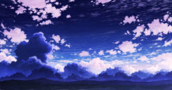 Rule 34 | aoha (twintail), blue sky, cloud, cloudy sky, commentary request, highres, mountainous horizon, no humans, original, outdoors, scenery, sky