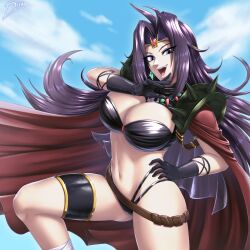 Rule 34 | 1girl, breasts, highres, large breasts, long hair, naga the serpent, purple hair, slayers, smile, solo