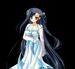 Rule 34 | 1girl, blue hair, brown hair, dress, kan&#039;u (koihime musou), katagiri hinata, koihime musou, long hair, solo, very long hair