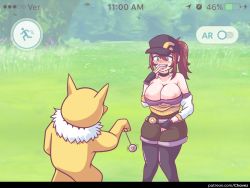 Rule 34 | breasts, cleavage, creatures (company), female protagonist (pokemon go), game freak, gen 1 pokemon, hypno, hypnosis, ink (inksgirls), large breasts, mind control, nintendo, pokemon, pokemon (creature), pokemon go