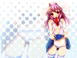 Rule 34 | 1girl, animal ears, clothes lift, female focus, highres, mouth hold, panties, purple hair, rabbit ears, red eyes, reisen udongein inaba, scarlet (studioscr), skirt, skirt lift, solo, thighhighs, touhou, underwear, upskirt, zoom layer