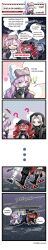 Rule 34 | 1boy, 2girls, absurdres, chibi, comic, demon (path no where), hela (path to nowhere), highres, ignis (path no where), long image, multiple girls, non-web source, path to nowhere, scar, smile, tall image