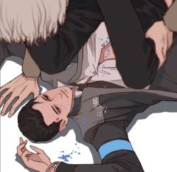 Rule 34 | 2boys, age difference, anal, buttons, connor (detroit), cuffs, detroit: become human, formal, handcuffs, hank anderson, male focus, male penetrated, multiple boys, necktie, sex, shirt, suit, yaoi