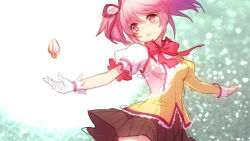 Rule 34 | 10s, 1girl, an2a, gloves, kaname madoka, mahou shoujo madoka magica, mahou shoujo madoka magica (anime), pink eyes, pink hair, short hair, short twintails, solo, soul gem, twintails
