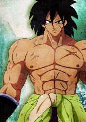 Rule 34 | 1boy, artist request, black eyes, black hair, broly (dragon ball super), character name, dragon ball, dragon ball super, dragon ball super broly, dragonball z, highres, muscular, solo, toei animation