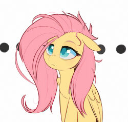Rule 34 | 1girl, feathered wings, fluttershy, green eyes, grey background, inkypuso, long hair, my little pony, my little pony: friendship is magic, no humans, pegasus, pink hair, simple background, solo, wings, yellow fur