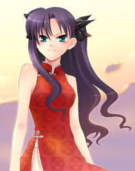 Rule 34 | 00s, 1girl, china dress, chinese clothes, dress, fate/stay night, fate (series), long hair, lowres, solo, suzunoya, tohsaka rin, two side up