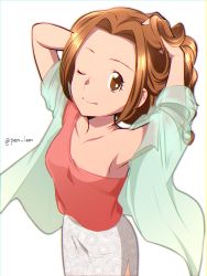 Rule 34 | 1girl, digimon, highres, looking at viewer, one eye closed, smile, solo, tachikawa mimi, wink