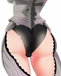 Rule 34 | 1girl, absurdres, armor, ass, ass focus, black panties, breasts, cleavage, corrin (female) (fire emblem), corrin (fire emblem), fire emblem, fire emblem fates, highres, jarckius, lower body, nintendo, panties, simple background, solo, thighs, underwear, white background