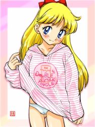 Rule 34 | 1990s (style), aino minako, bishoujo senshi sailor moon, blonde hair, blue eyes, ikurumi kaoru, panties, retro artstyle, ribbon, underwear