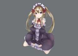 Rule 34 | 10s, 1girl, absurdres, elf, female focus, highres, long hair, looking at viewer, maid, myucel foalan, outbreak company, pointy ears, purple eyes, solo, twintails